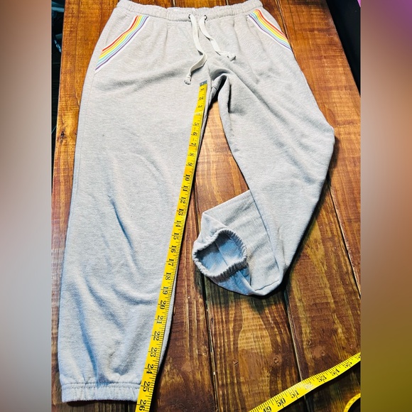 SoulCycle Rainbow Hoodie Jogger Set Gray Matching Sweat Set Athleisure Size M - Picture 12 of 13